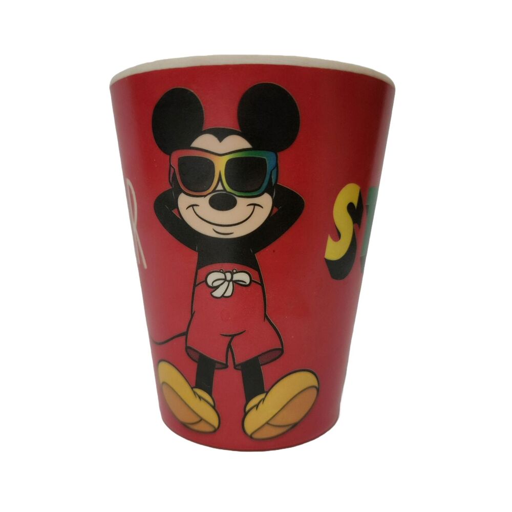 Disney Plastic Cup Mickey Summer Starts Here Red Ivory Multicolor